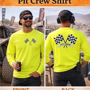 Safety Yellow Pit Crew Long Sleeve Shirt
